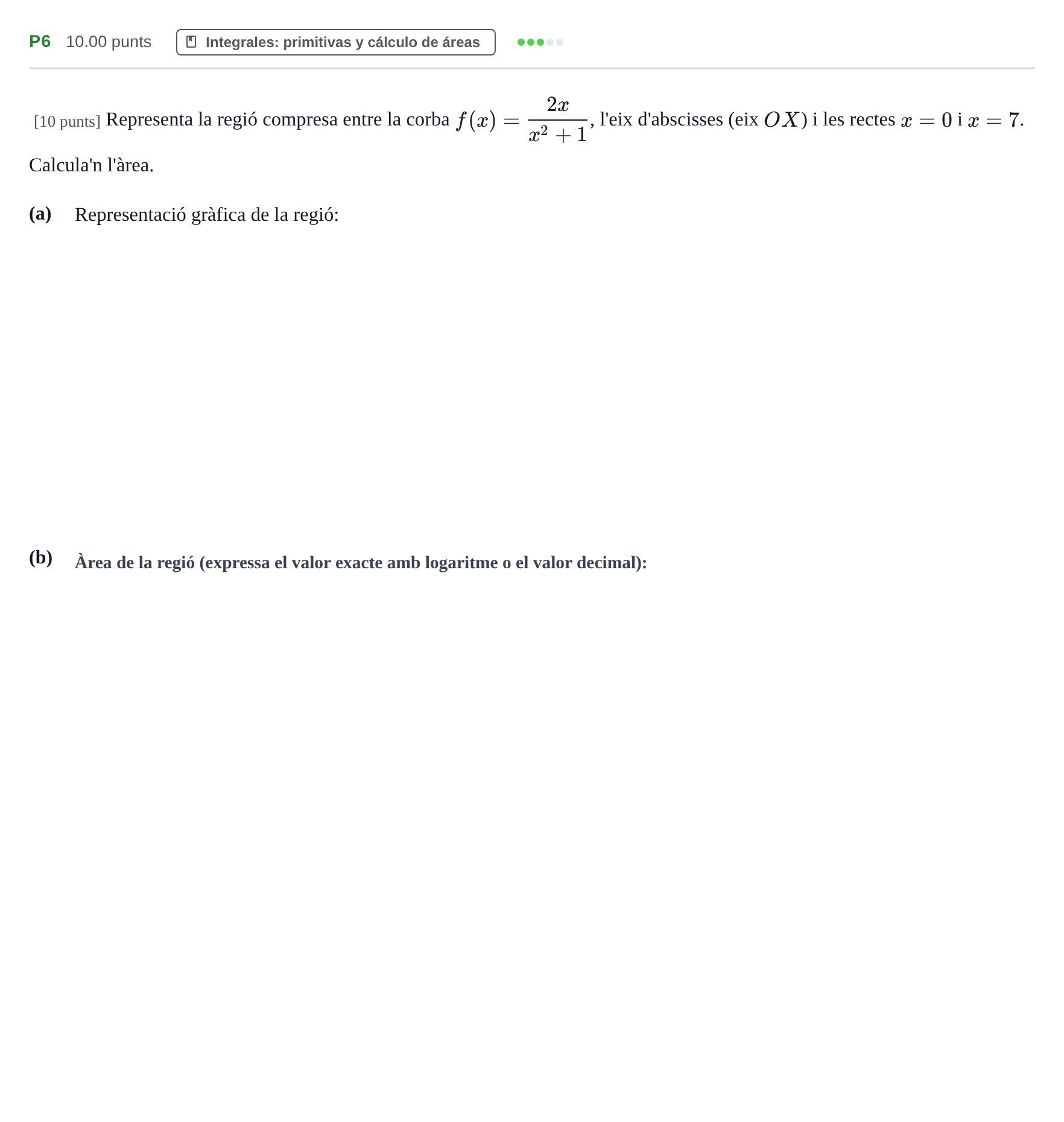 Enunciado: Ejercicio P6 · Matemáticas II PAU Baleares Ordinaria 2023