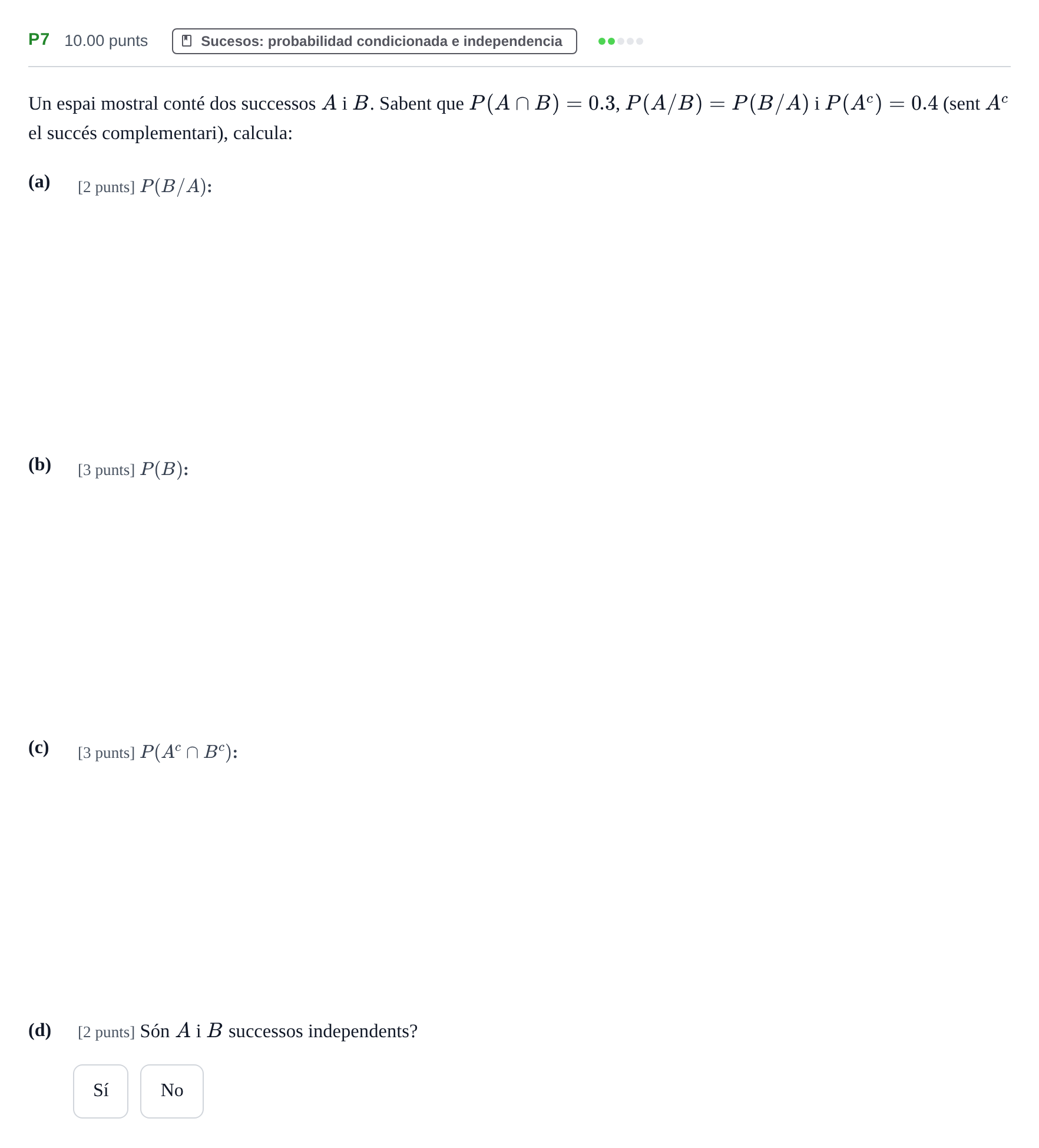 Enunciado: Ejercicio P7 · Matemáticas II PAU Baleares Ordinaria 2023