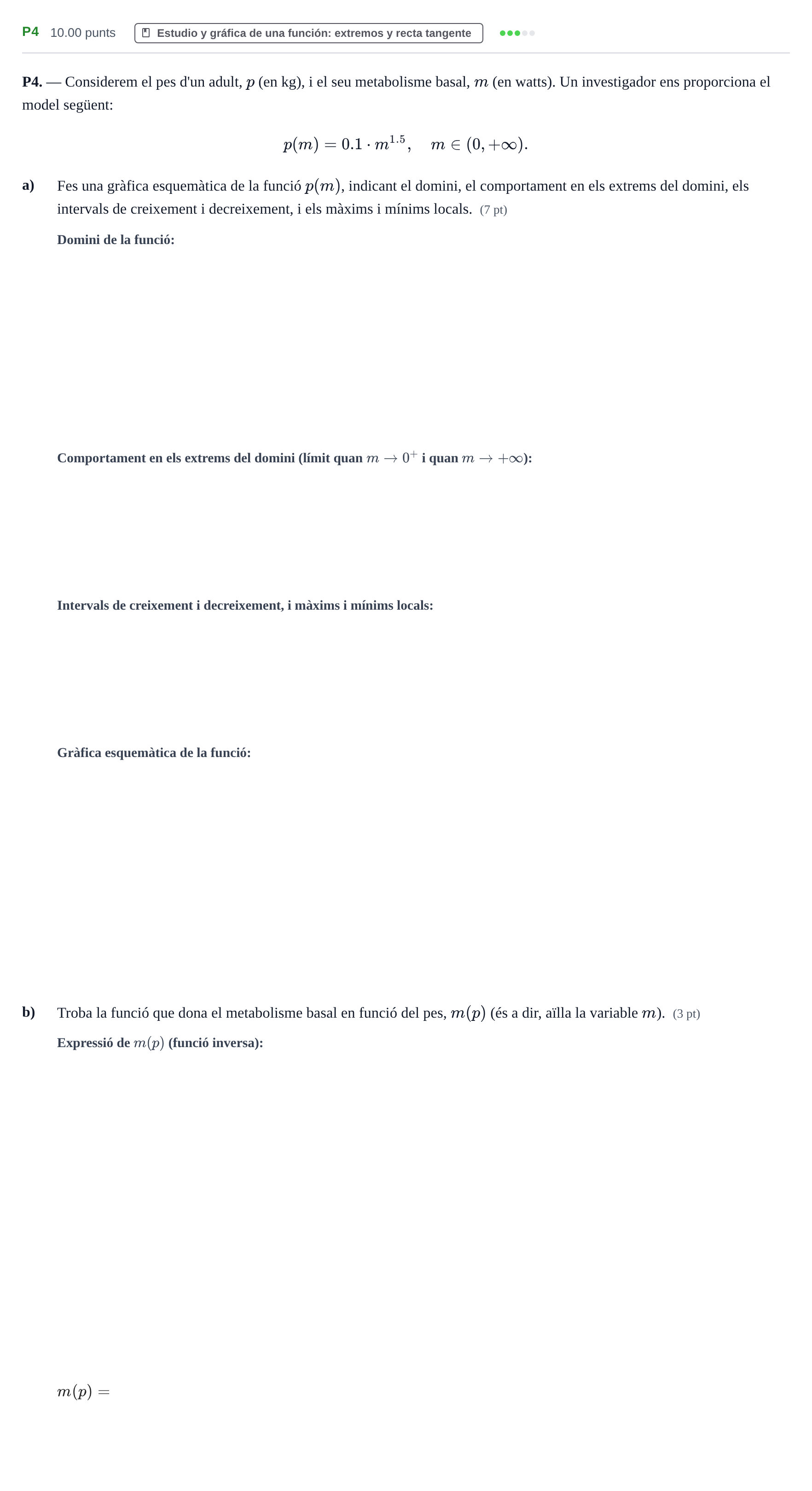 Enunciado: Ejercicio P4 · Matemáticas aplicadas a las Ciencias Sociales II PAU Baleares Ordinaria 2023