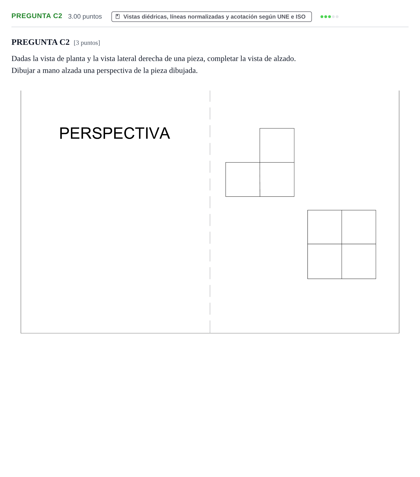 Enunciado: Pregunta C2 · Dibujo Técnico Aplicado a las Artes Plásticas y al Diseño PAU La Rioja Extraordinaria 2024