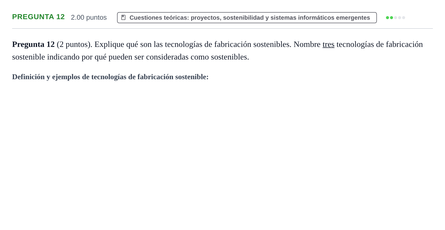 Enunciado: Pregunta 12 · Tecnología e Ingeniería II PAU La Rioja Extraordinaria 2024