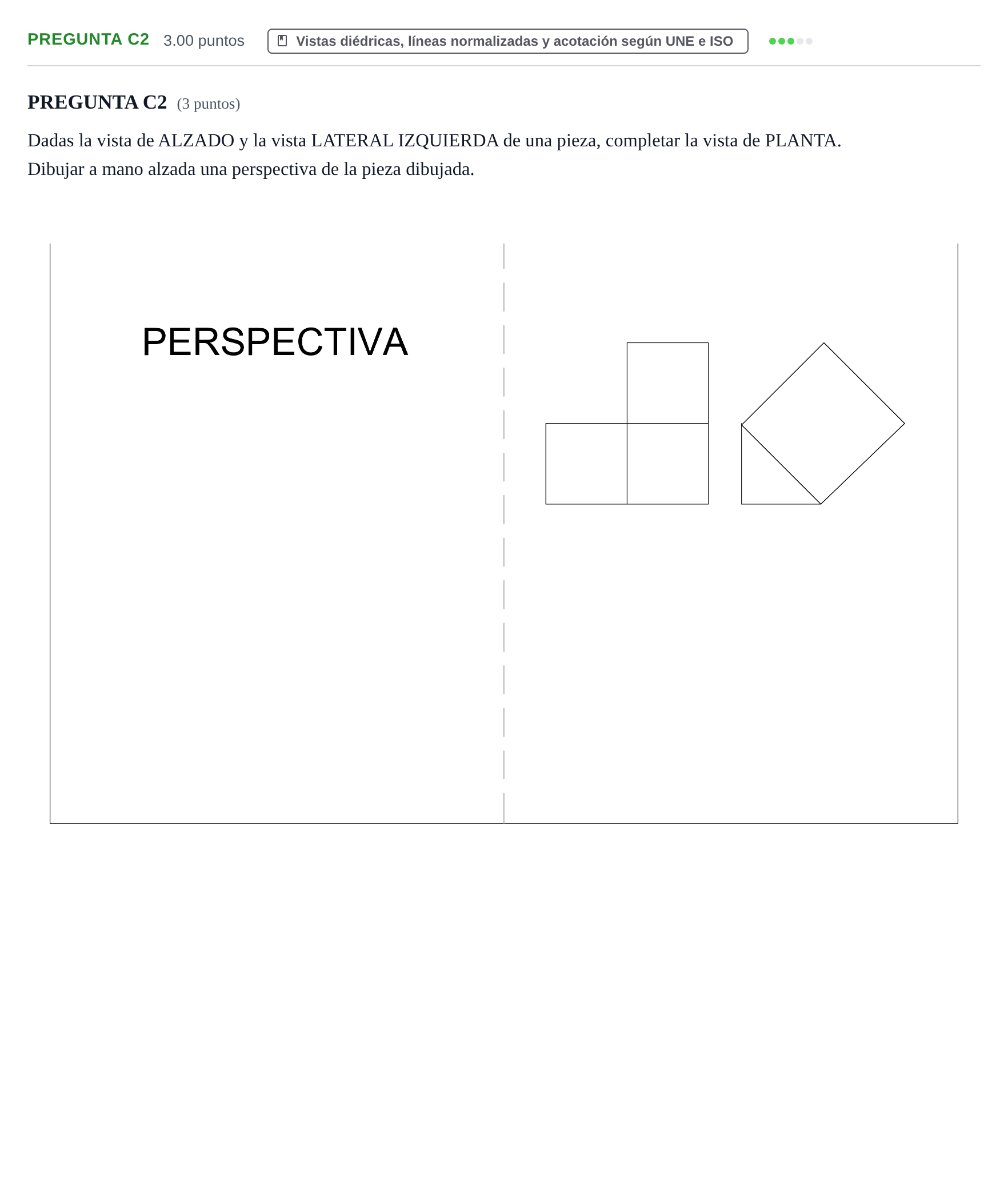 Enunciado: PREGUNTA C2 · Dibujo Técnico Aplicado a las Artes Plásticas y al Diseño PAU La Rioja Ordinaria 2024