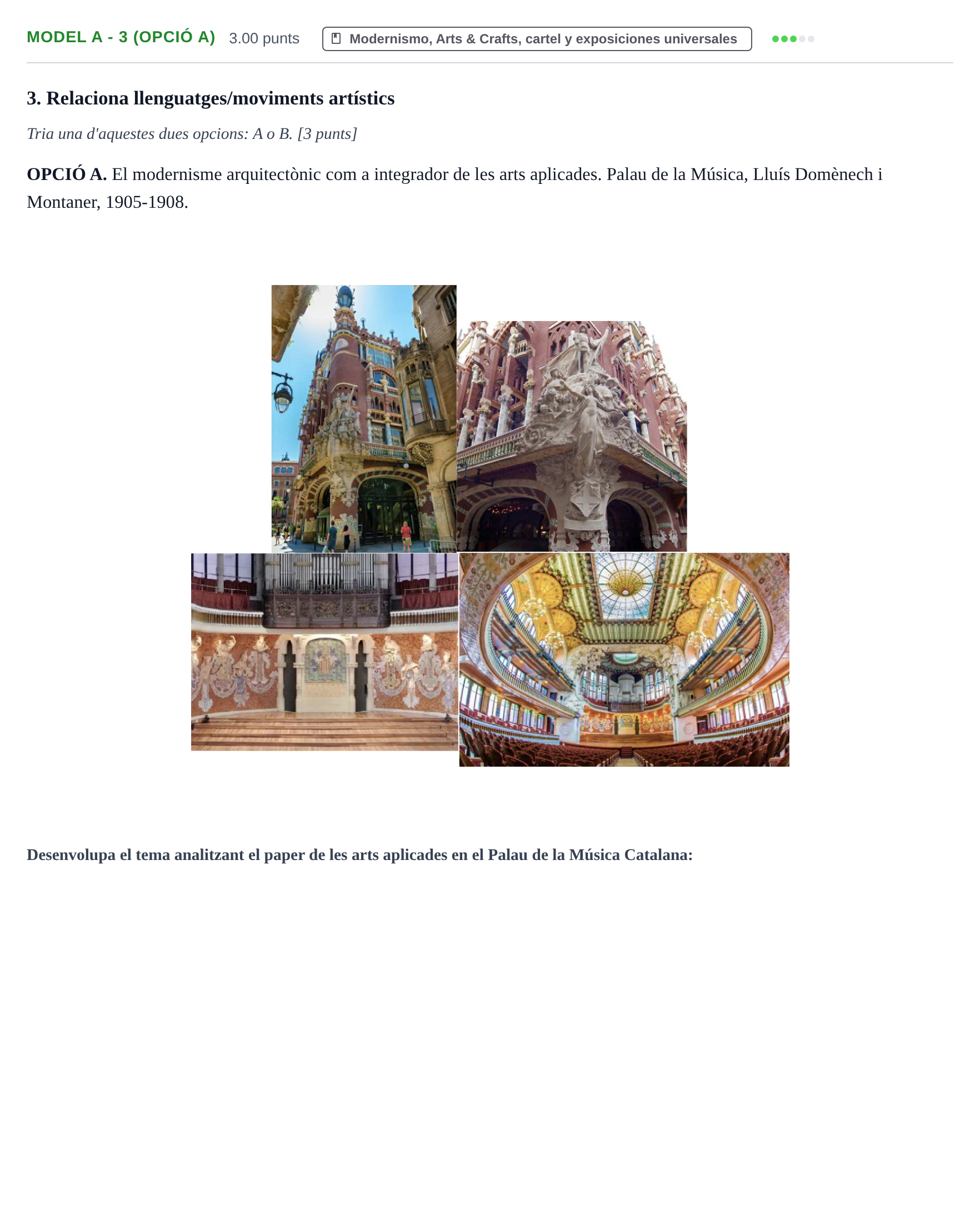 Enunciado: Ejercicio Model A - 3 (Opció A) · Fundamentos Artísticos PAU Baleares Extraordinaria 2022