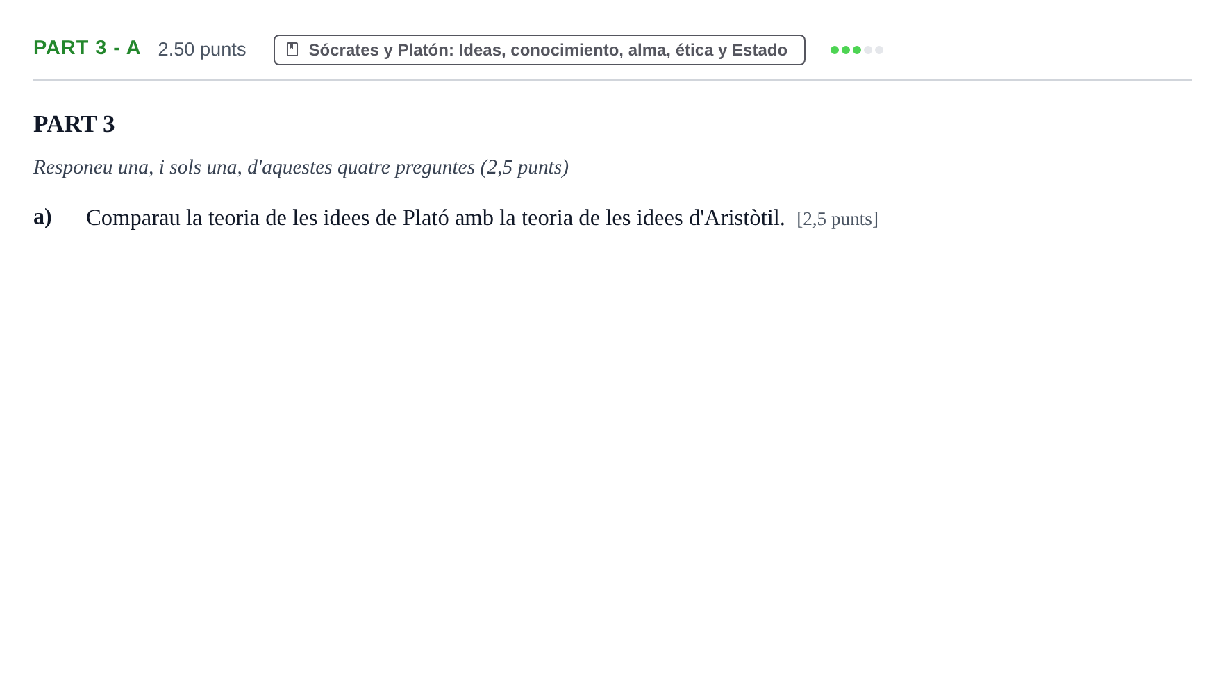 Enunciado: Part 3 - a · Historia de la Filosofía PAU Baleares Extraordinaria 2022
