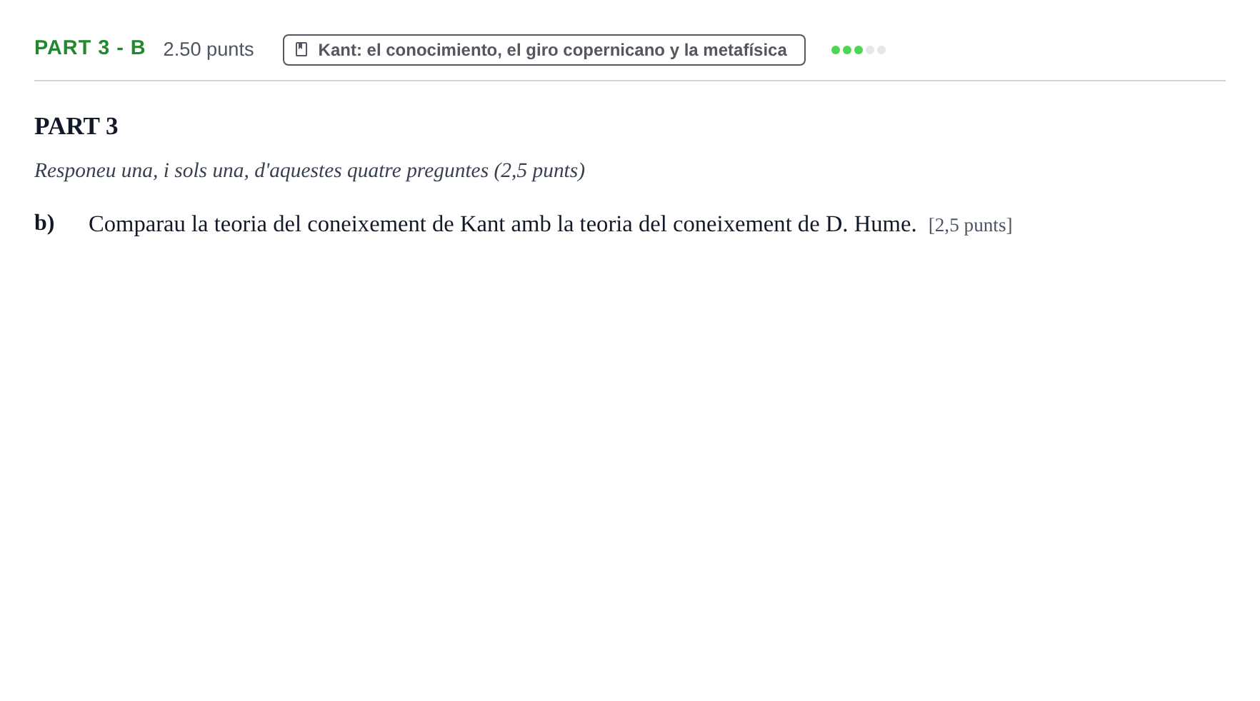 Enunciado: Part 3 - b · Historia de la Filosofía PAU Baleares Extraordinaria 2022