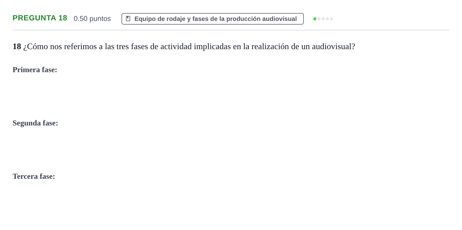 Enunciado: Pregunta 18 · Cultura Audiovisual II PAU La Rioja Extraordinaria 2023