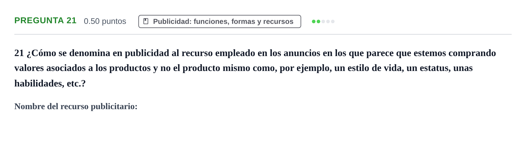 Enunciado: Pregunta 21 · Cultura Audiovisual II PAU La Rioja Extraordinaria 2023