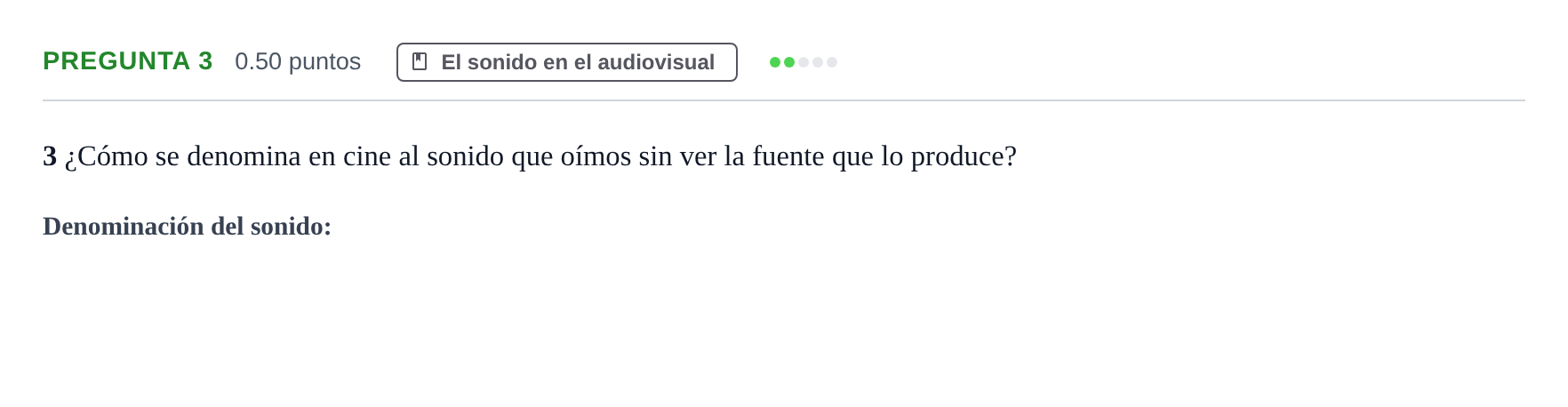 Enunciado: Pregunta 3 · Cultura Audiovisual II PAU La Rioja Extraordinaria 2023