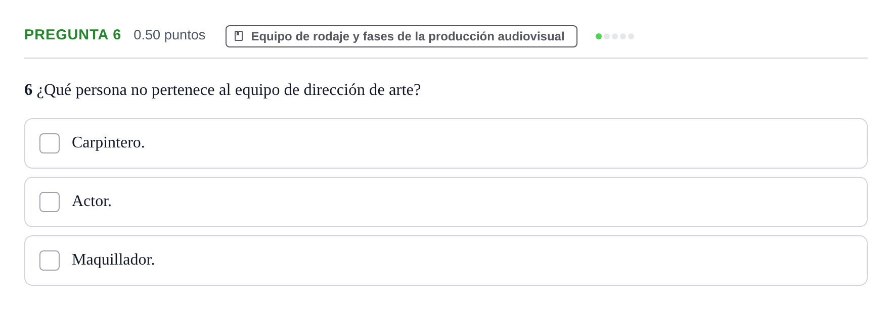 Enunciado: Pregunta 6 · Cultura Audiovisual II PAU La Rioja Extraordinaria 2023