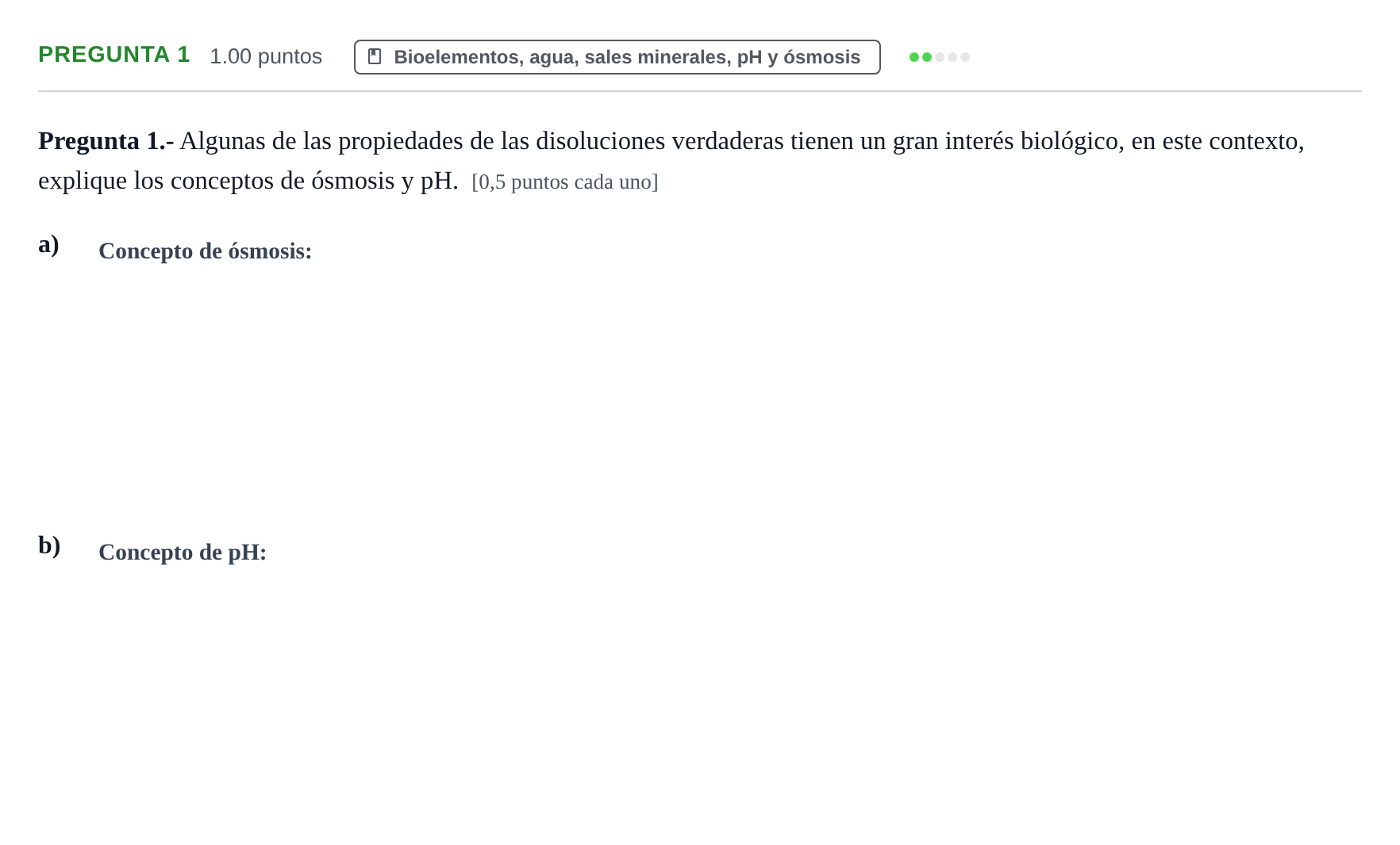 Enunciado: Pregunta 1 · Biología PAU La Rioja Extraordinaria 2023