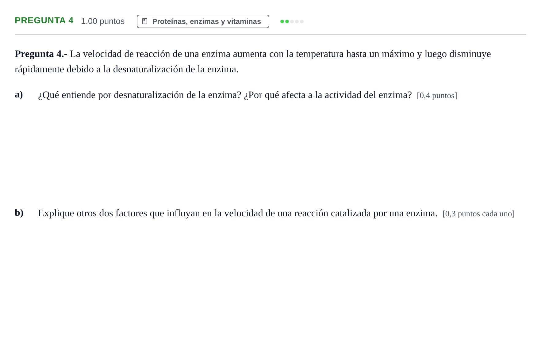 Enunciado: Pregunta 4 · Biología PAU La Rioja Extraordinaria 2023