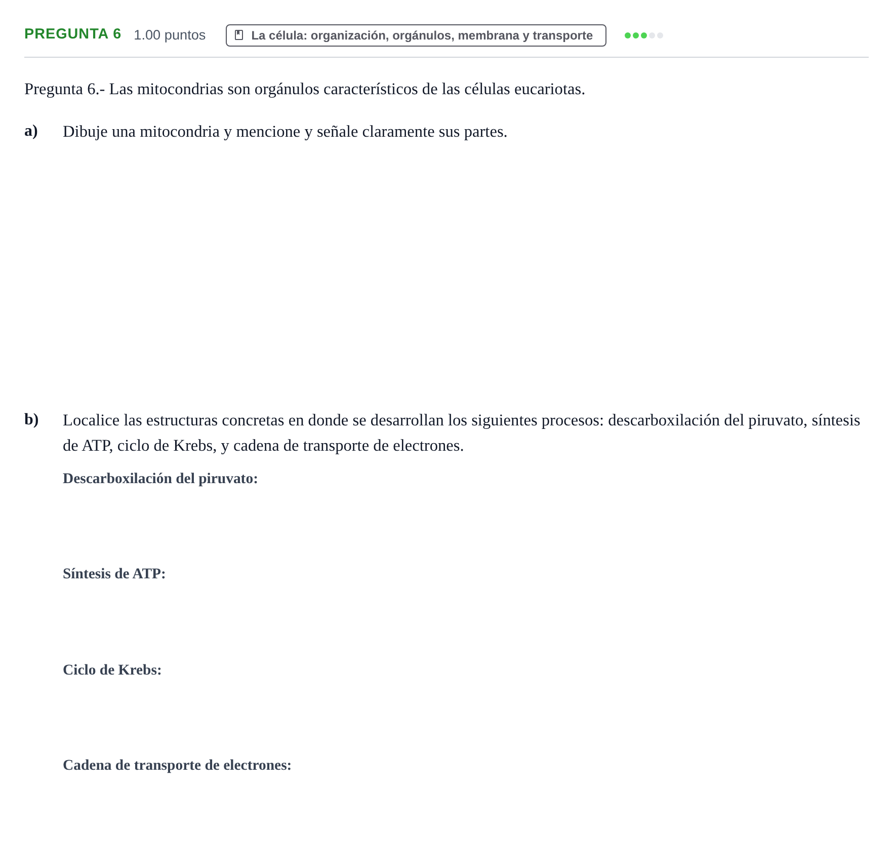 Enunciado: Pregunta 6 · Biología PAU La Rioja Extraordinaria 2023