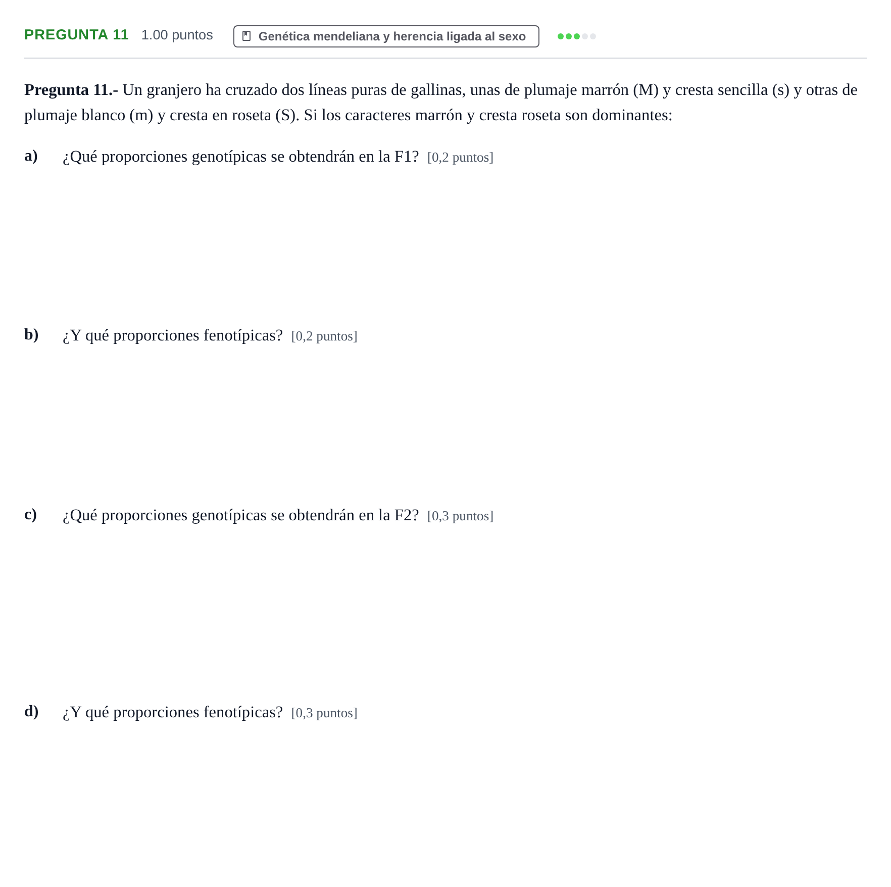 Enunciado: Pregunta 11 · Biología PAU La Rioja Ordinaria 2023