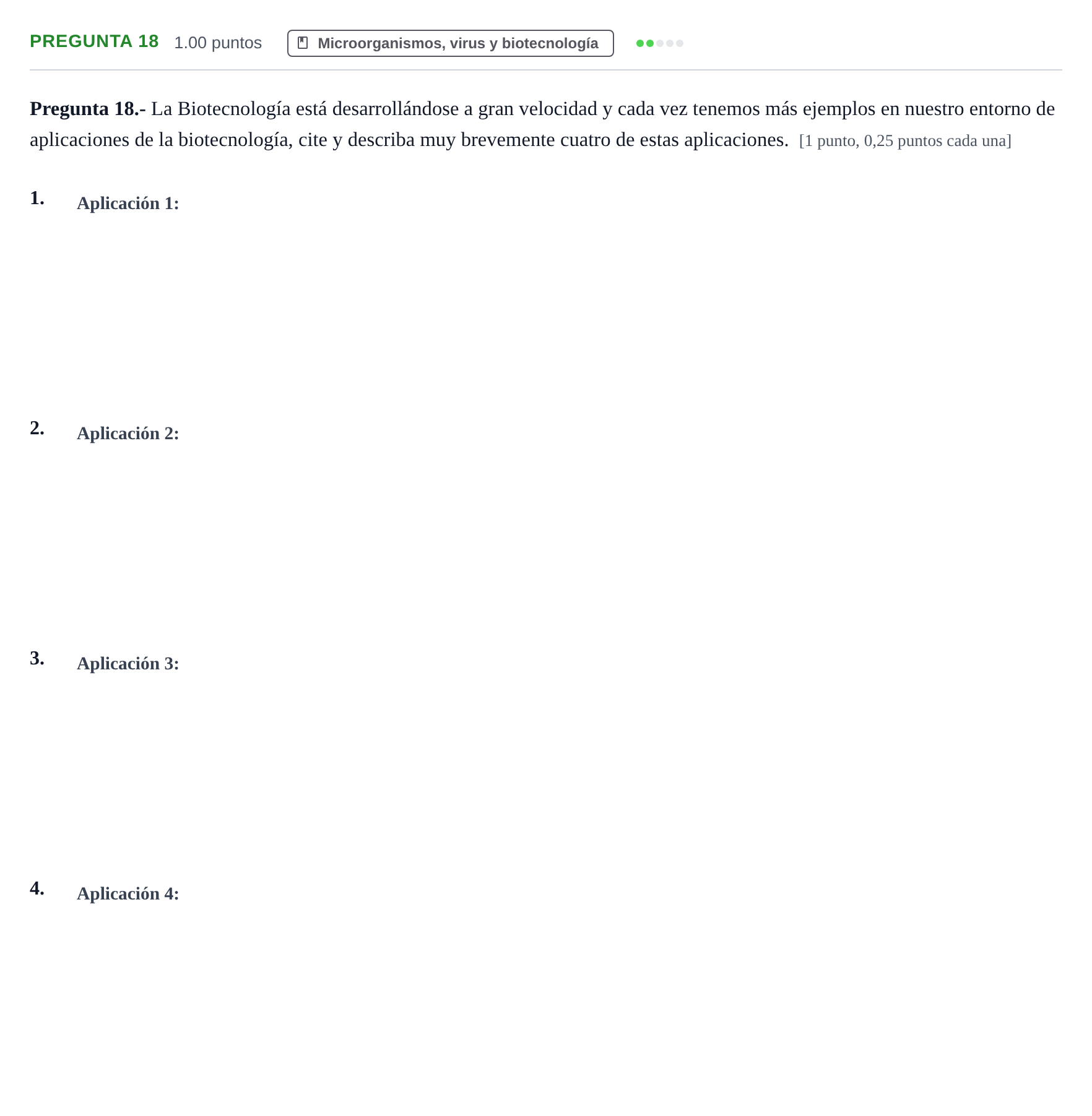 Enunciado: Pregunta 18 · Biología PAU La Rioja Ordinaria 2023