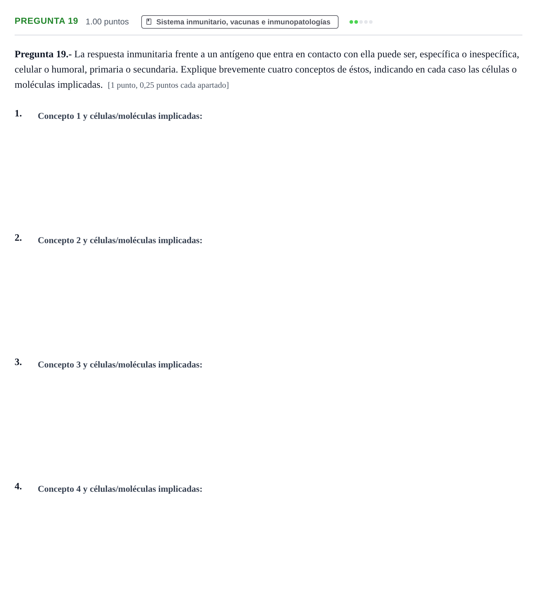 Enunciado: Pregunta 19 · Biología PAU La Rioja Ordinaria 2023