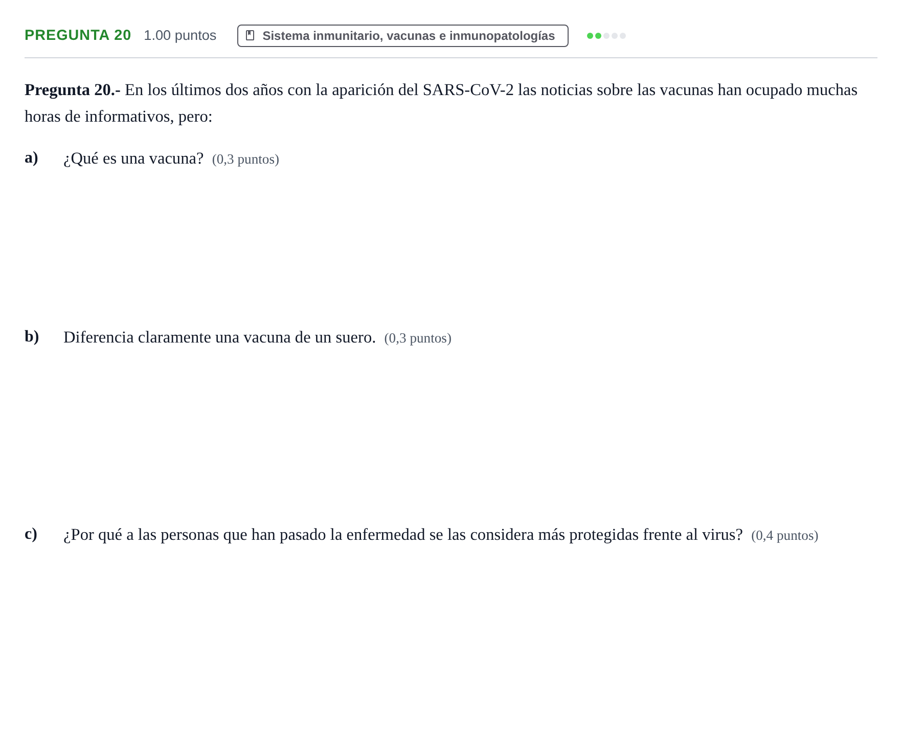 Enunciado: Pregunta 20 · Biología PAU La Rioja Ordinaria 2023