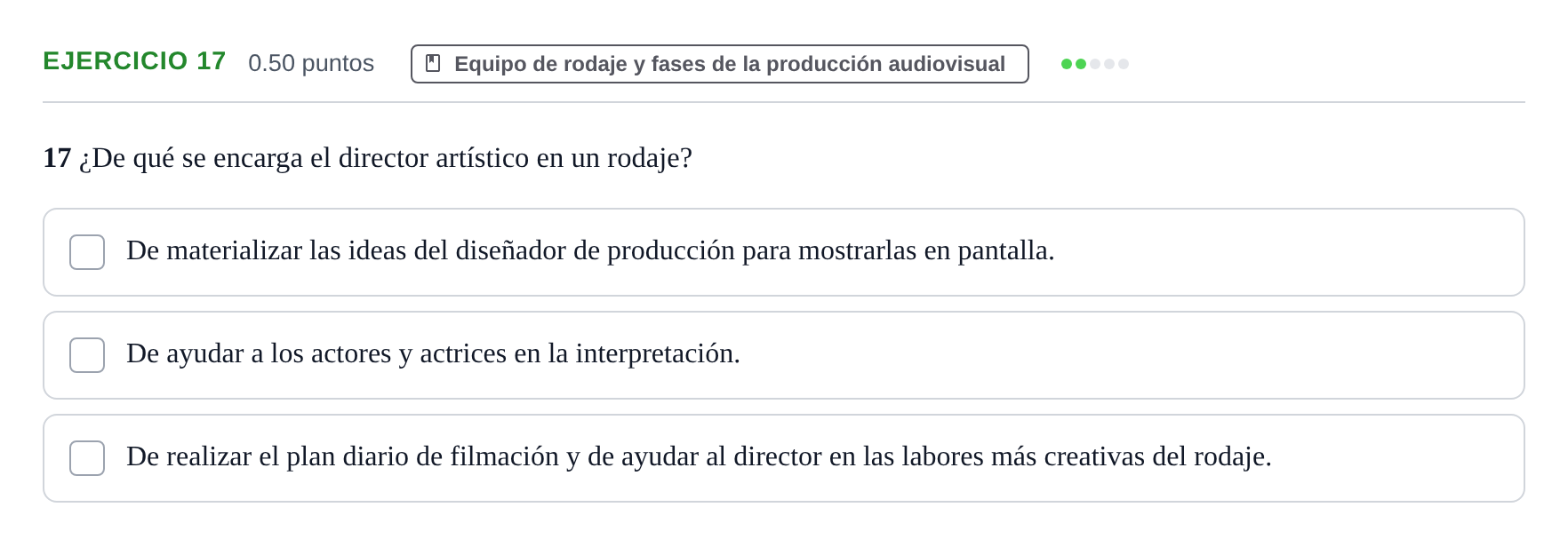 Enunciado: Problema 17 · Cultura Audiovisual II PAU La Rioja Ordinaria 2023