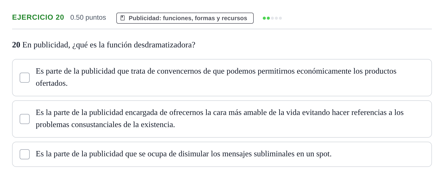 Enunciado: Problema 20 · Cultura Audiovisual II PAU La Rioja Ordinaria 2023