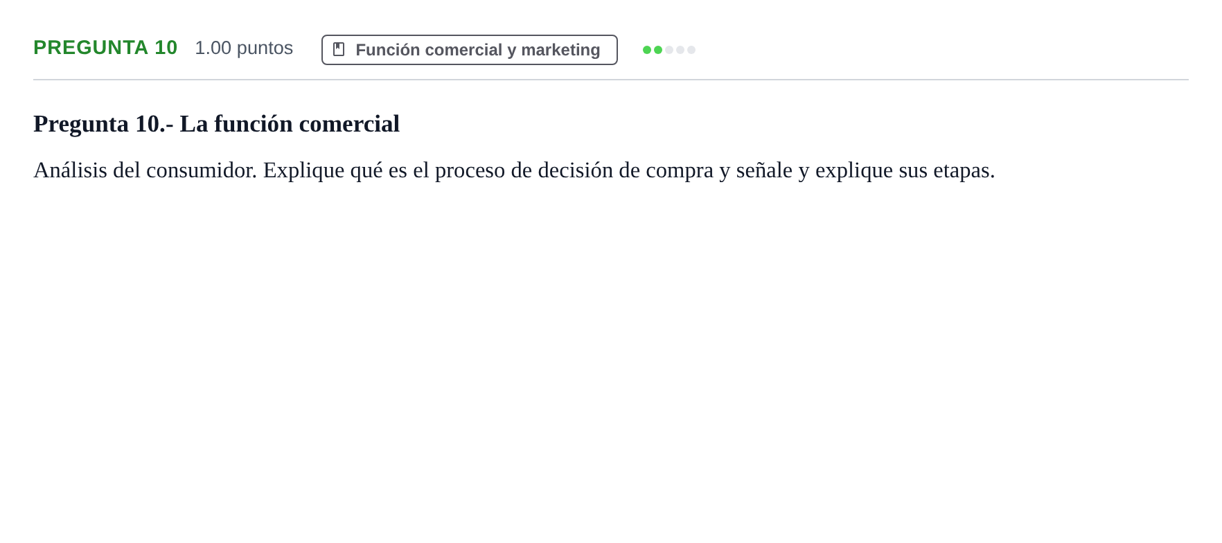Enunciado: Pregunta 10 · Empresa y Diseño de Modelos de Negocio PAU La Rioja Extraordinaria 2023