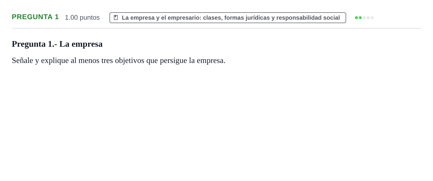 Enunciado: Pregunta 1 · Empresa y Diseño de Modelos de Negocio PAU La Rioja Extraordinaria 2023