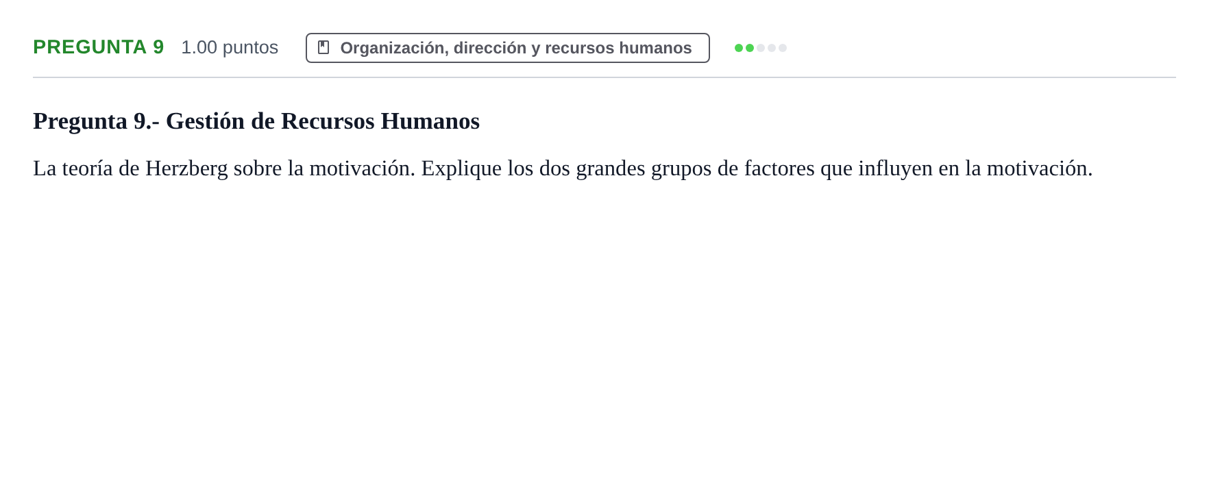 Enunciado: Pregunta 9 · Empresa y Diseño de Modelos de Negocio PAU La Rioja Extraordinaria 2023