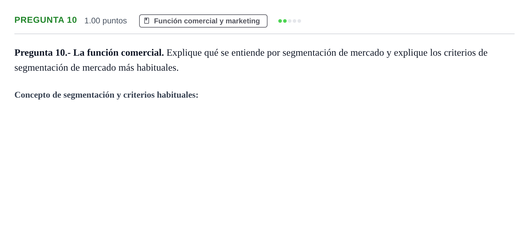Enunciado: Pregunta 10 · Empresa y Diseño de Modelos de Negocio PAU La Rioja Ordinaria 2023