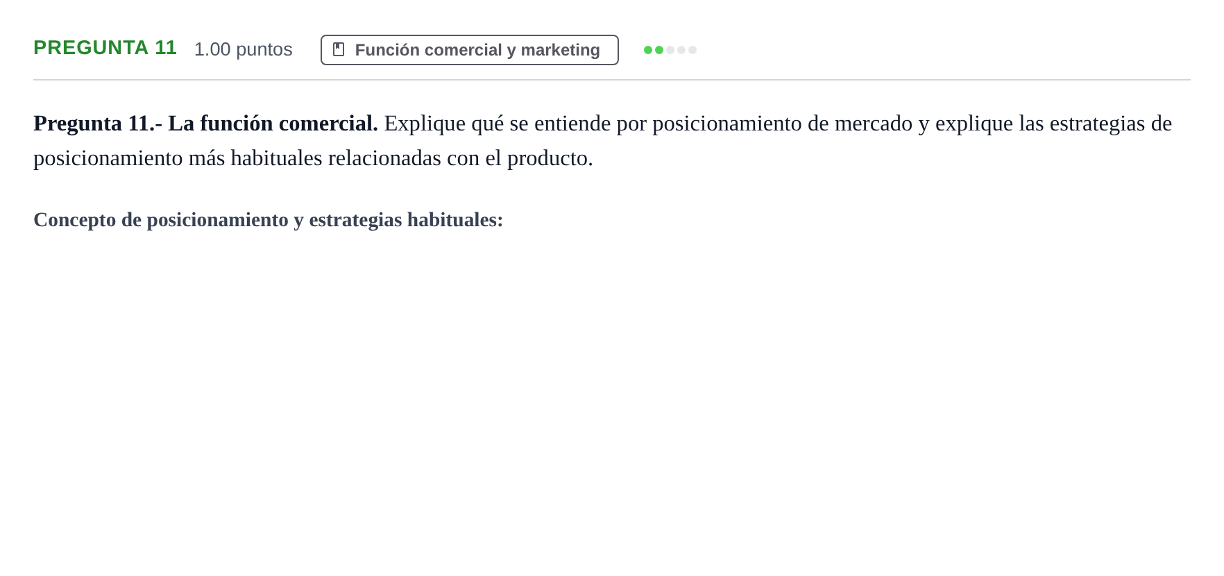 Enunciado: Pregunta 11 · Empresa y Diseño de Modelos de Negocio PAU La Rioja Ordinaria 2023