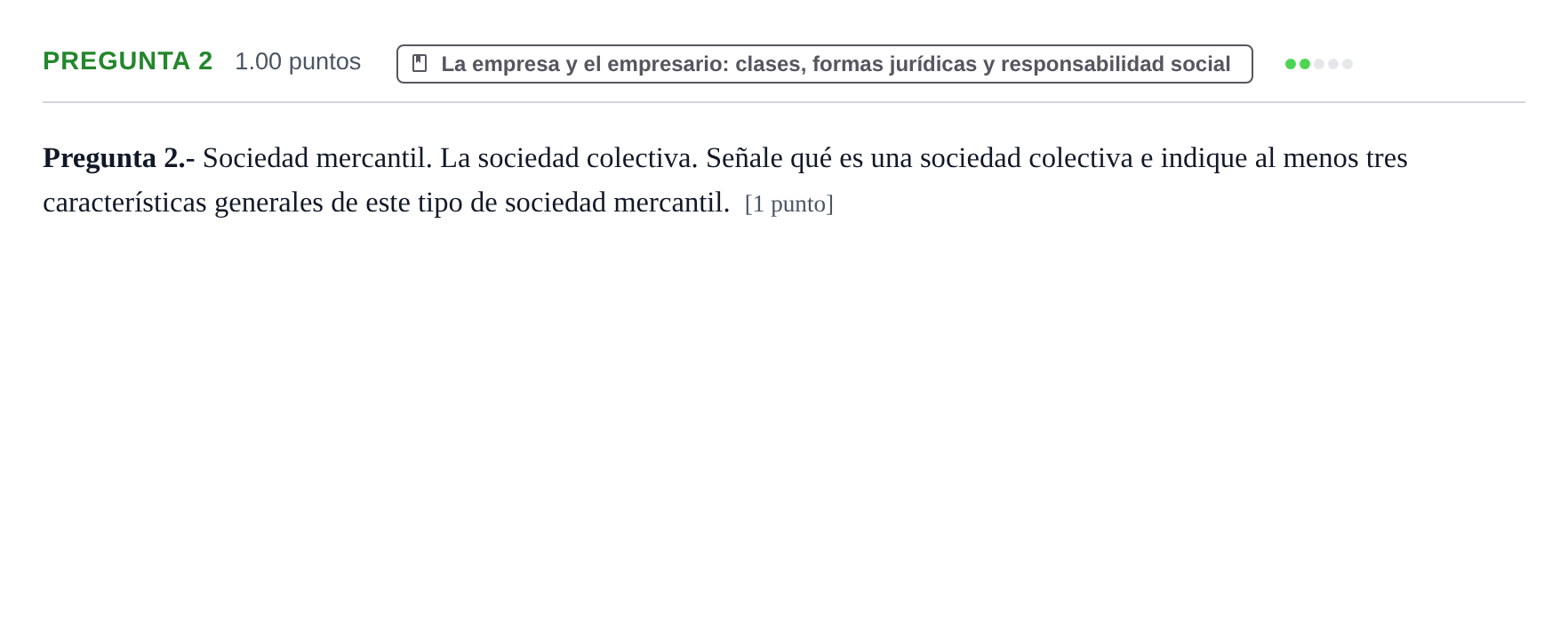 Enunciado: Pregunta 2 · Empresa y Diseño de Modelos de Negocio PAU La Rioja Ordinaria 2023