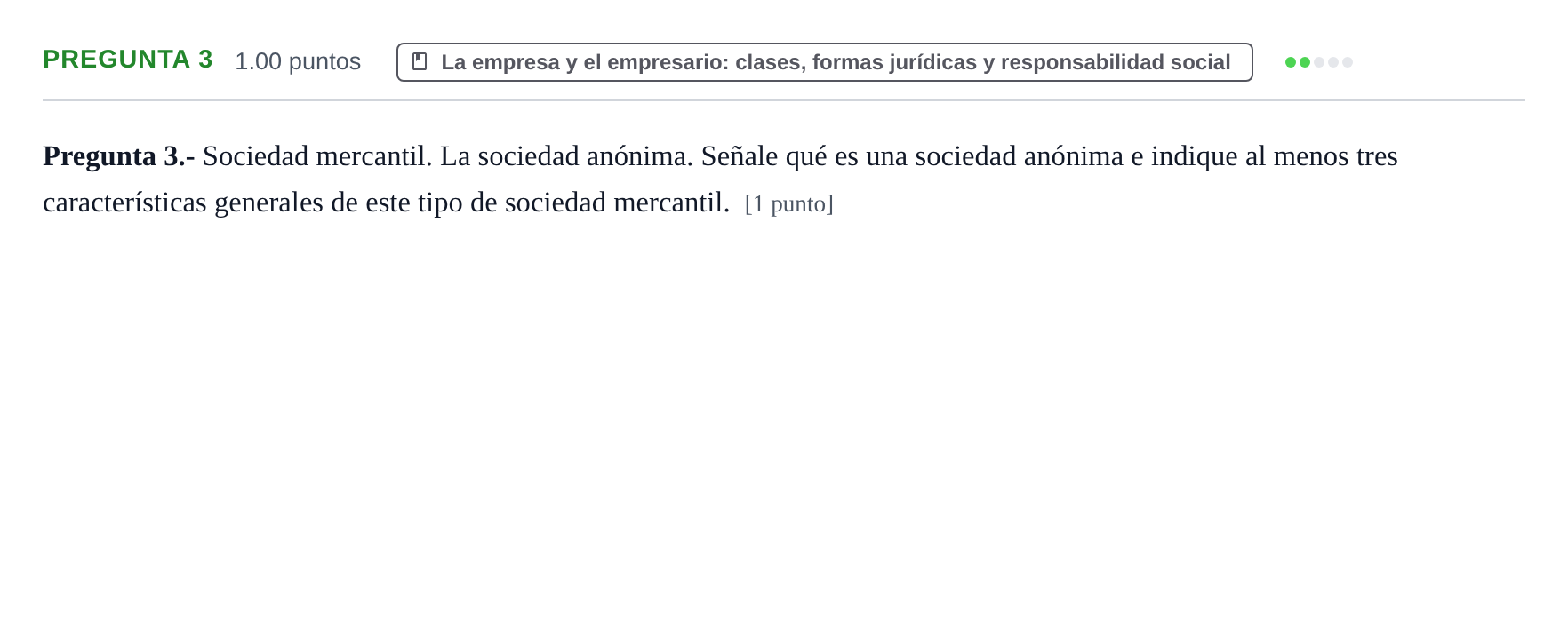 Enunciado: Pregunta 3 · Empresa y Diseño de Modelos de Negocio PAU La Rioja Ordinaria 2023