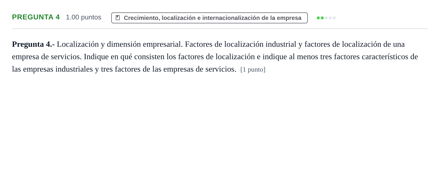 Enunciado: Pregunta 4 · Empresa y Diseño de Modelos de Negocio PAU La Rioja Ordinaria 2023
