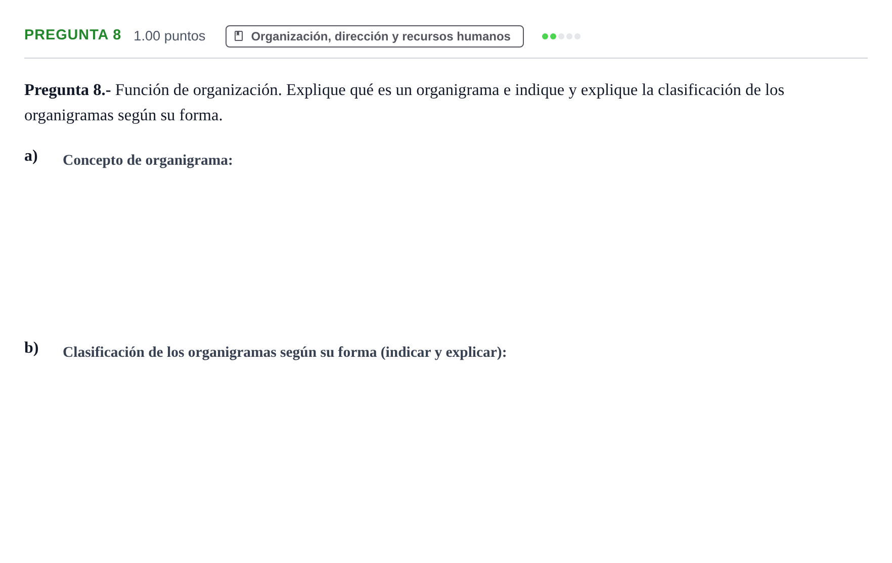 Enunciado: Pregunta 8 · Empresa y Diseño de Modelos de Negocio PAU La Rioja Ordinaria 2023