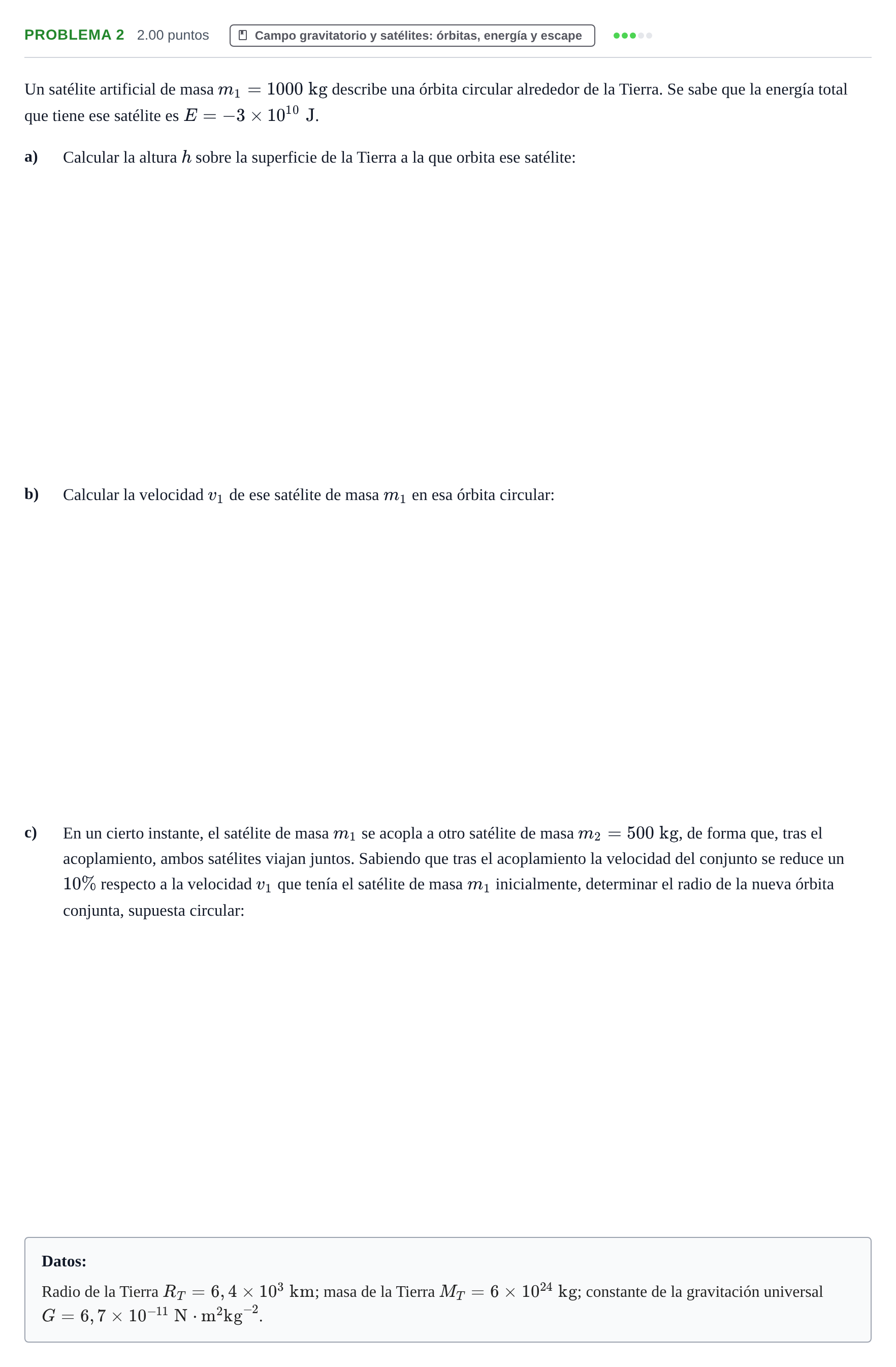Enunciado: Problema 2 · Física PAU La Rioja Ordinaria 2023