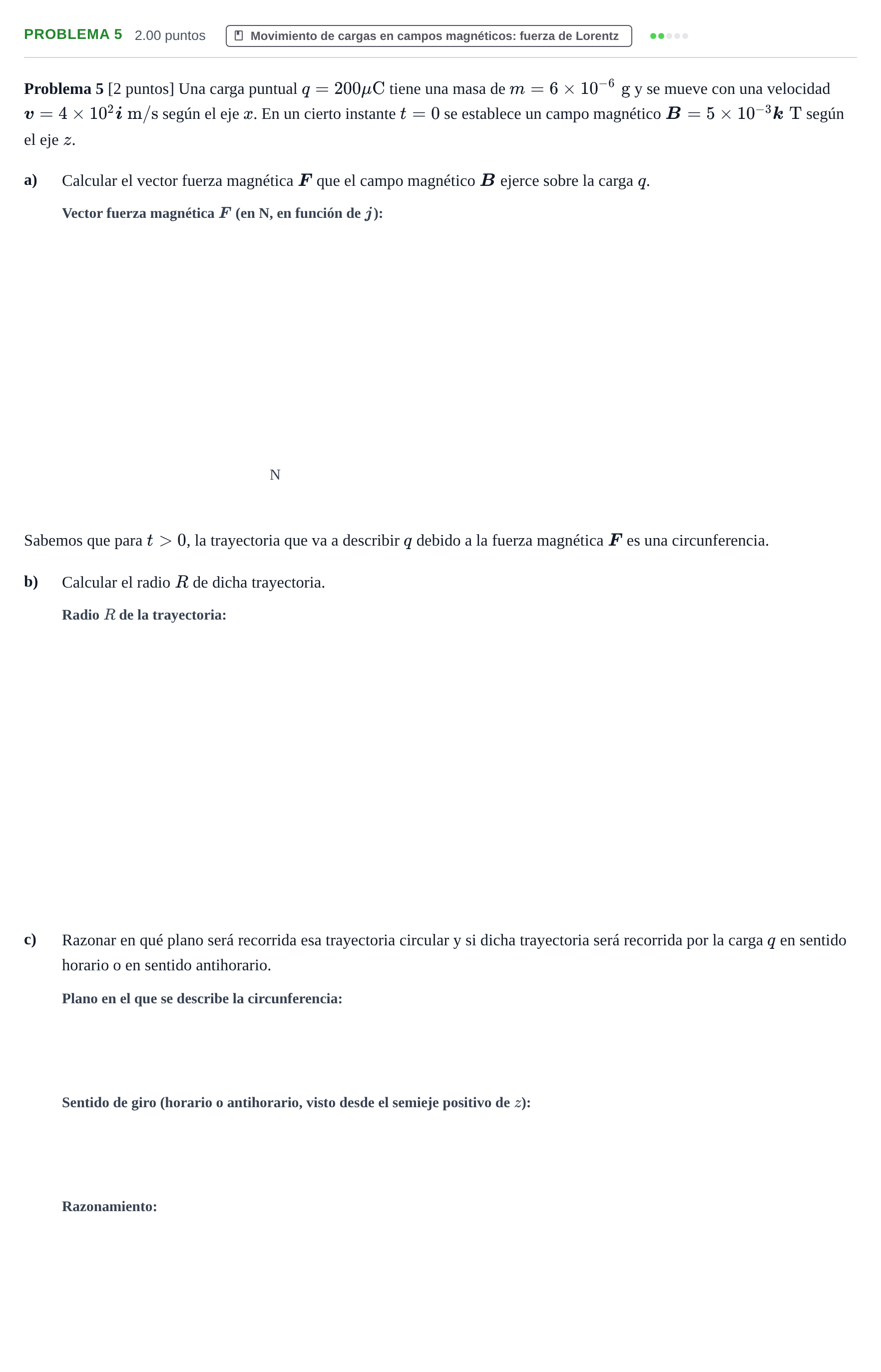 Enunciado: Problema 5 · Física PAU La Rioja Ordinaria 2023