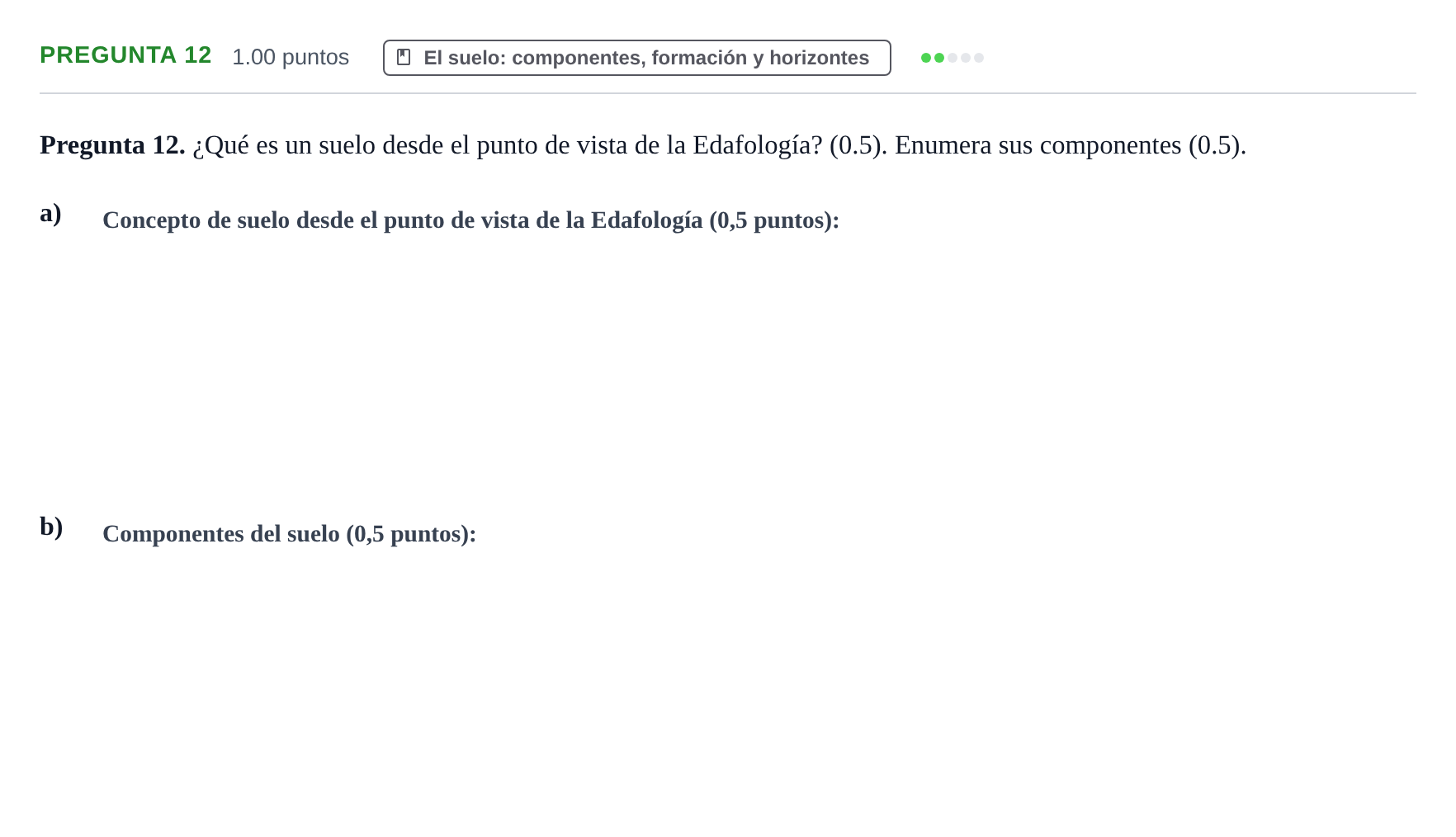 Enunciado: Pregunta 12 · Geología y Ciencias Ambientales PAU La Rioja Ordinaria 2023