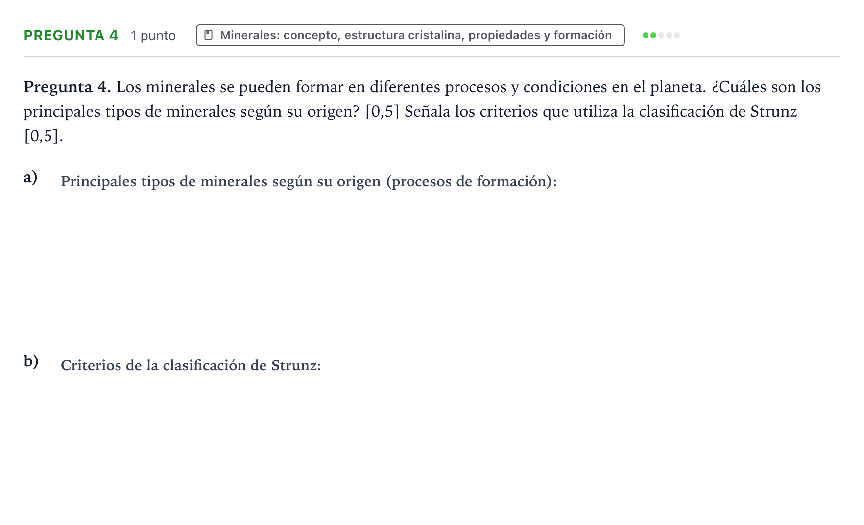 Enunciado: Pregunta 4 · Geología y Ciencias Ambientales PAU La Rioja Ordinaria 2023