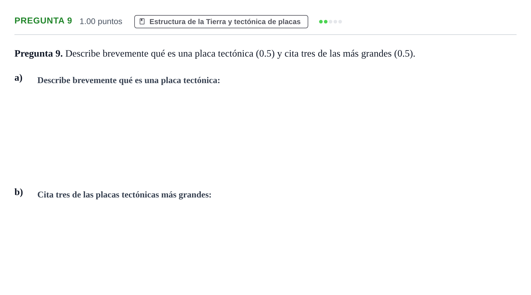 Enunciado: Pregunta 9 · Geología y Ciencias Ambientales PAU La Rioja Ordinaria 2023