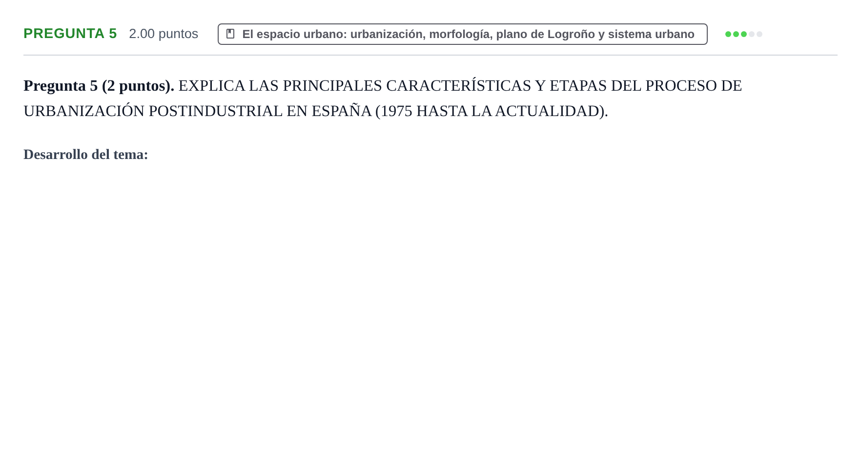 Enunciado: Pregunta 5 · Geografía PAU La Rioja Ordinaria 2023