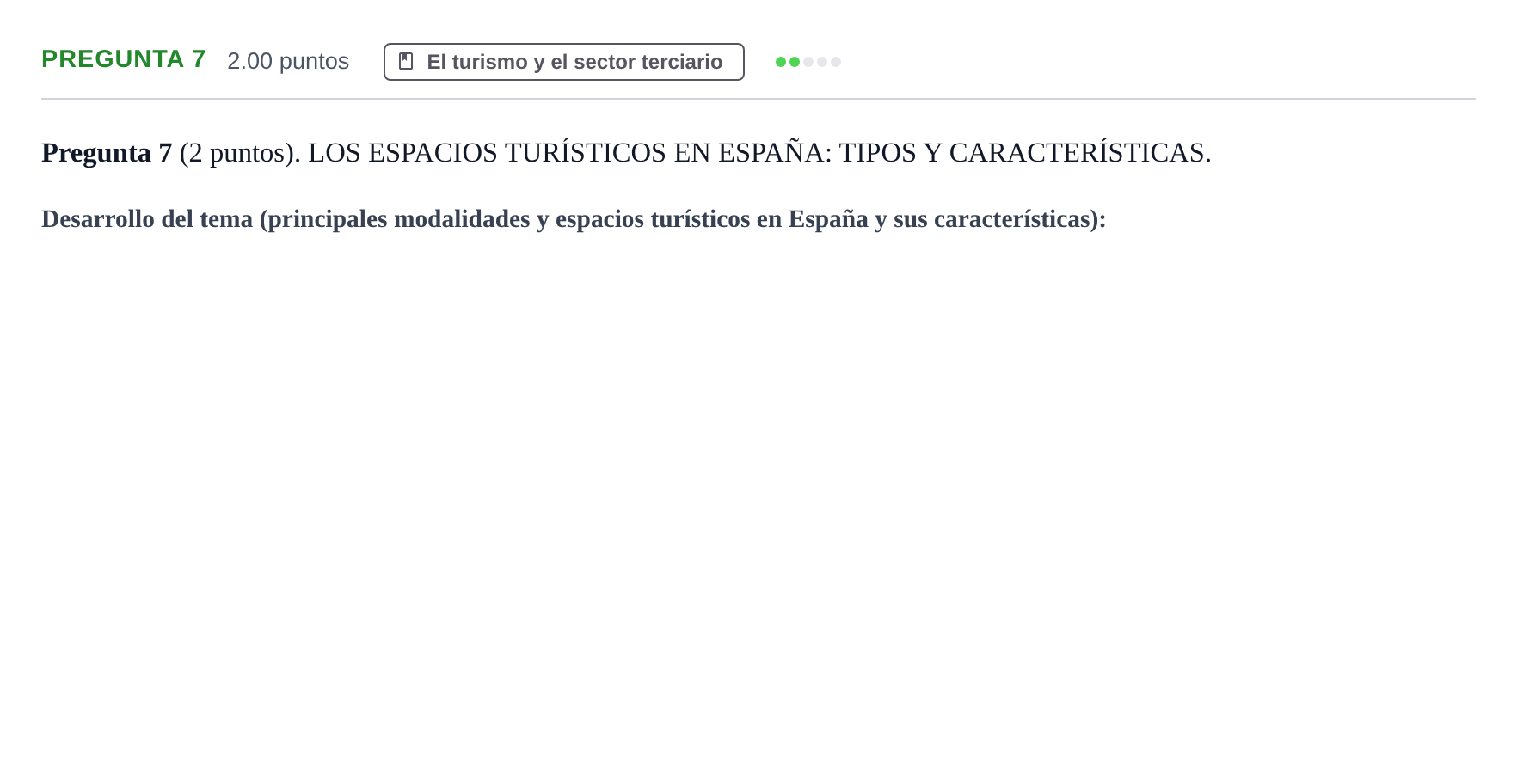 Enunciado: Pregunta 7 · Geografía PAU La Rioja Ordinaria 2023