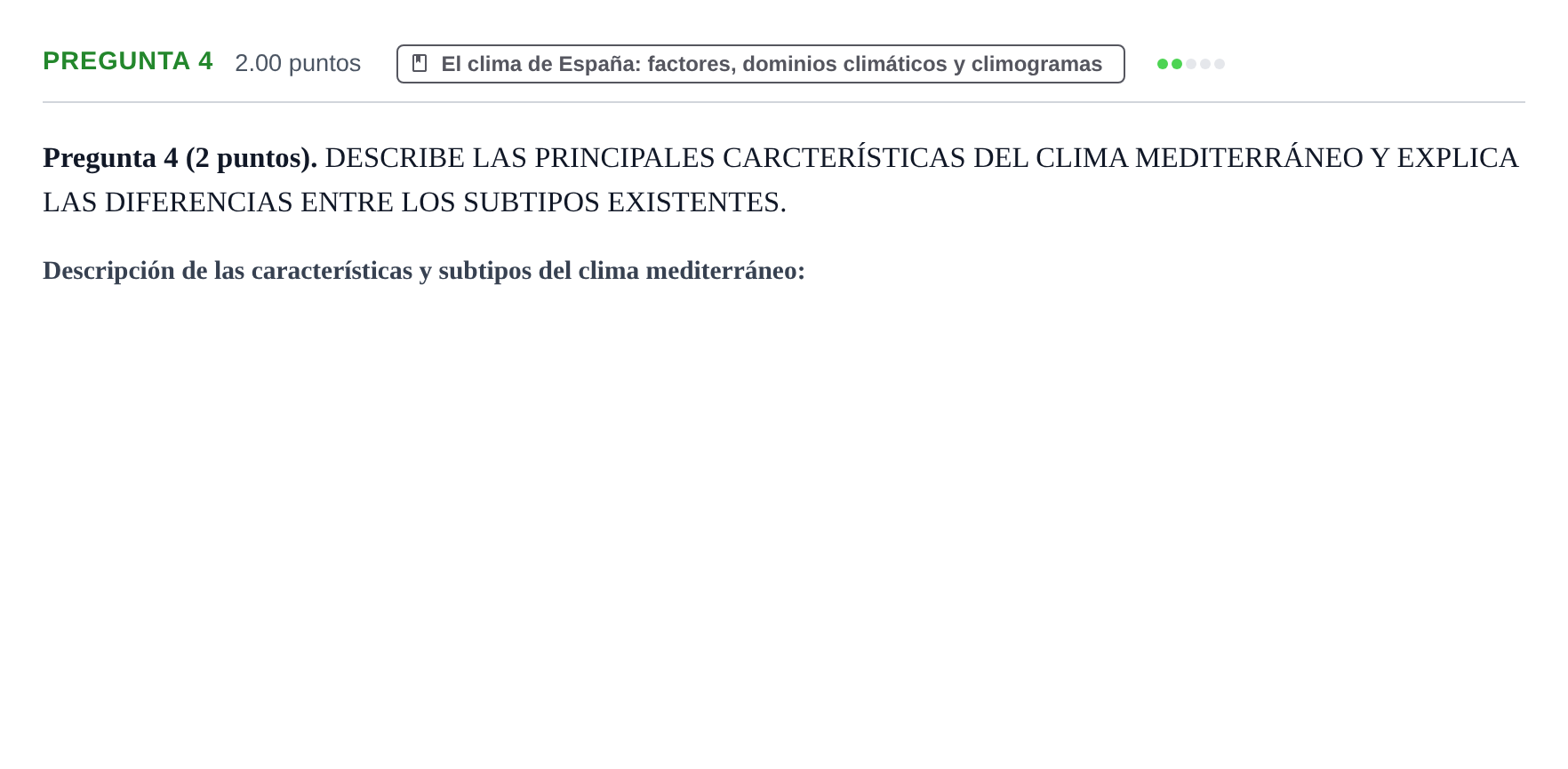 Enunciado: Pregunta 4 · Geografía PAU La Rioja Extraordinaria 2023