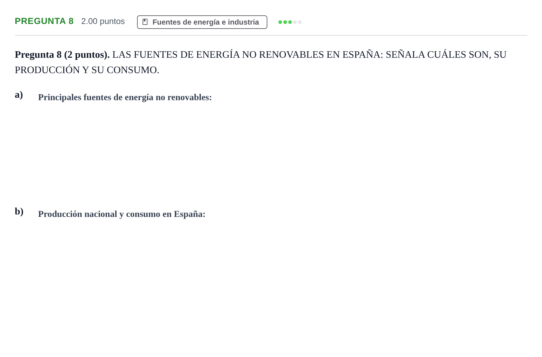 Enunciado: Pregunta 8 · Geografía PAU La Rioja Extraordinaria 2023