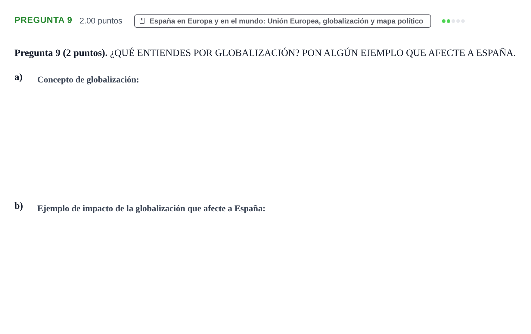 Enunciado: Pregunta 9 · Geografía PAU La Rioja Extraordinaria 2023