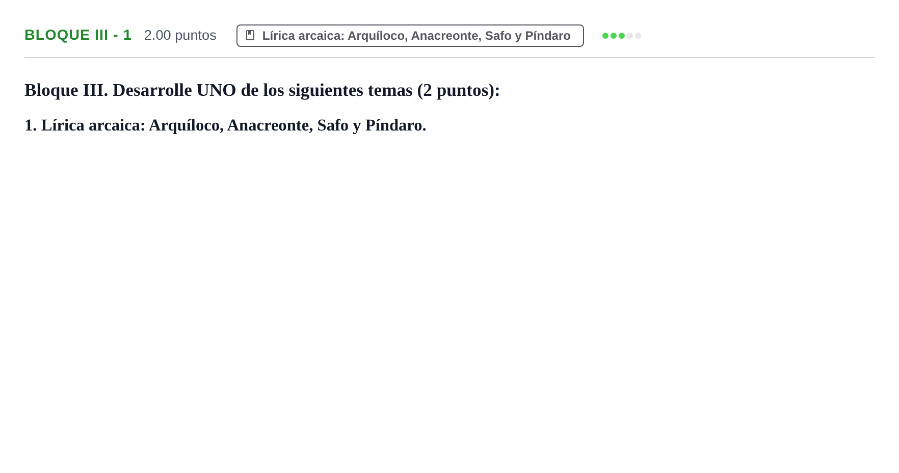 Enunciado: Bloque III - 1 · Griego II PAU La Rioja Ordinaria 2023