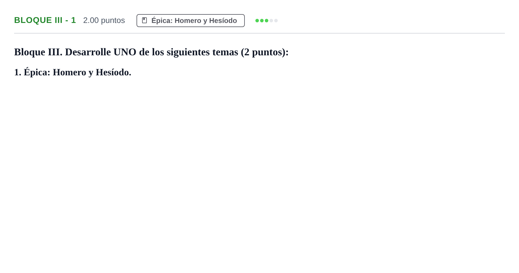 Enunciado: Bloque III - 1 · Griego II PAU La Rioja Extraordinaria 2023