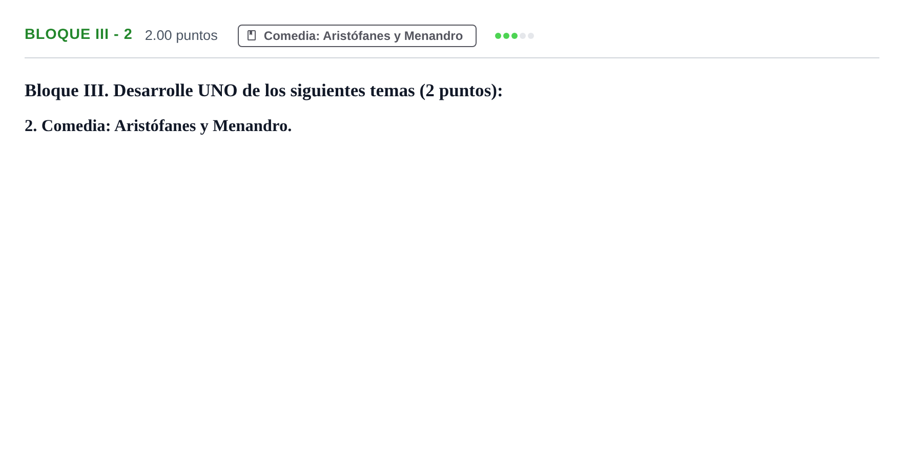Enunciado: Bloque III - 2 · Griego II PAU La Rioja Extraordinaria 2023