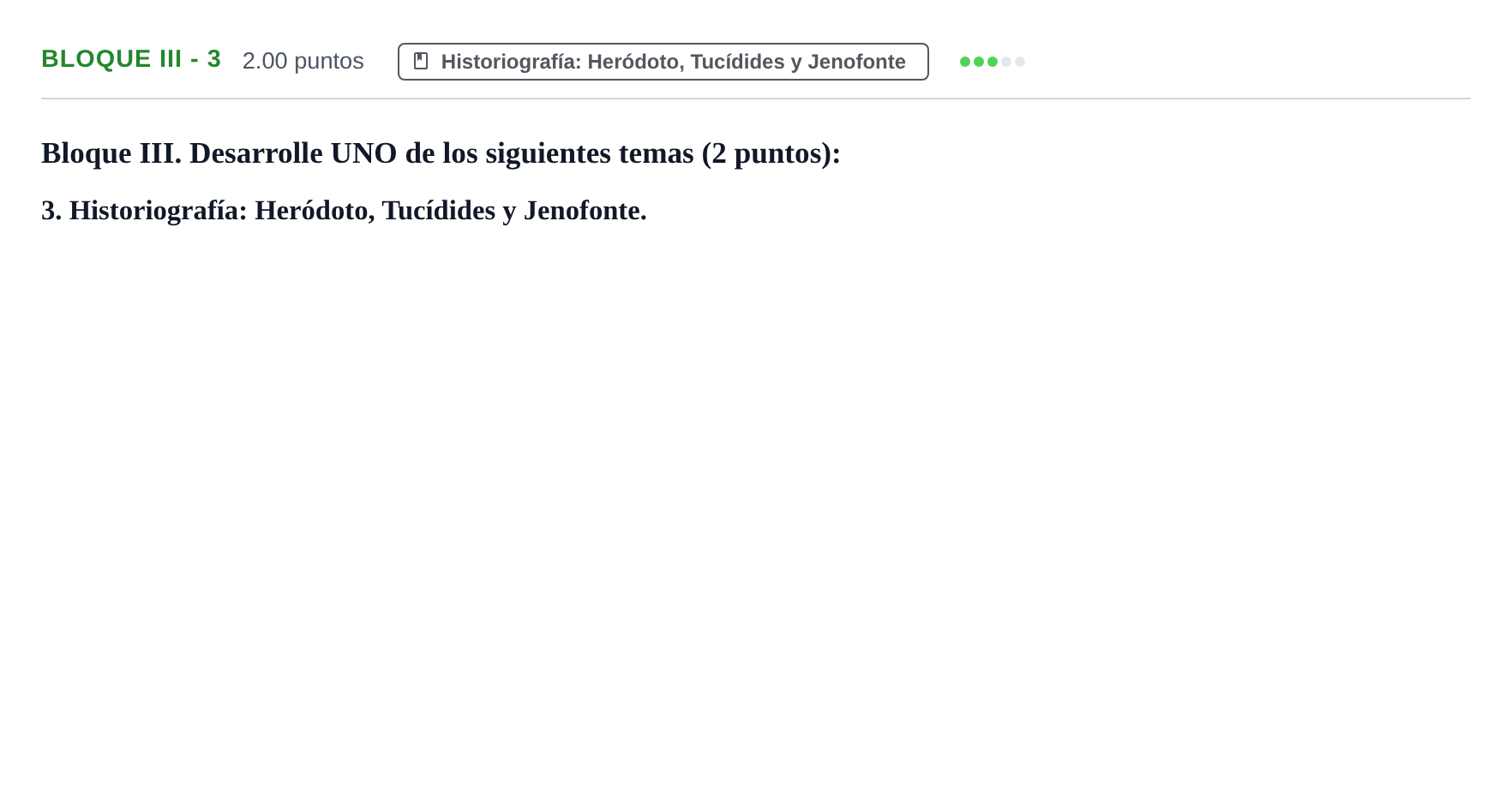 Enunciado: Bloque III - 3 · Griego II PAU La Rioja Extraordinaria 2023
