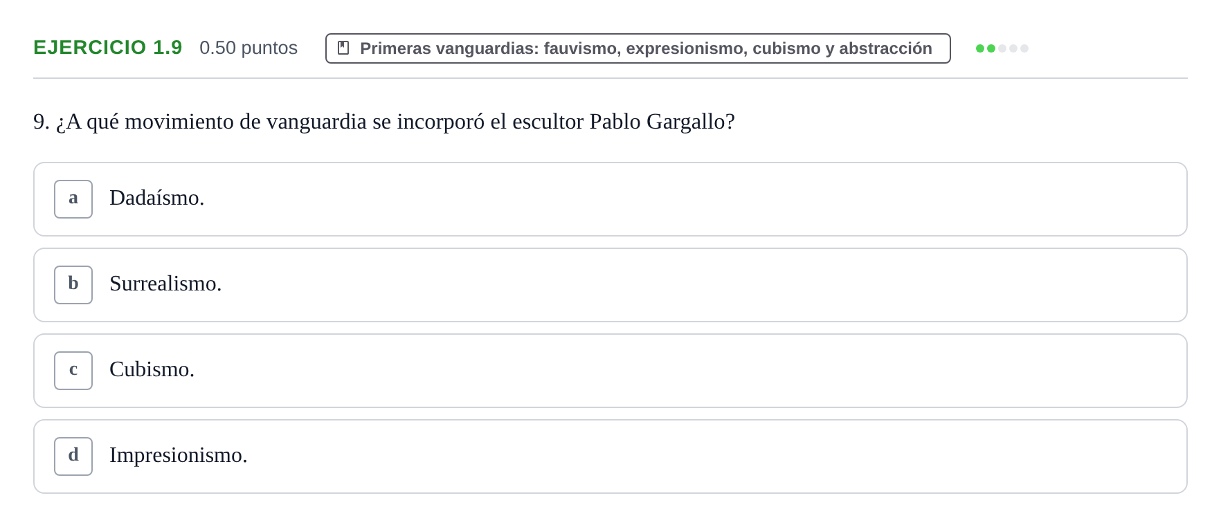 Enunciado: Ejercicio 1.9 · Fundamentos Artísticos PAU La Rioja Ordinaria 2023