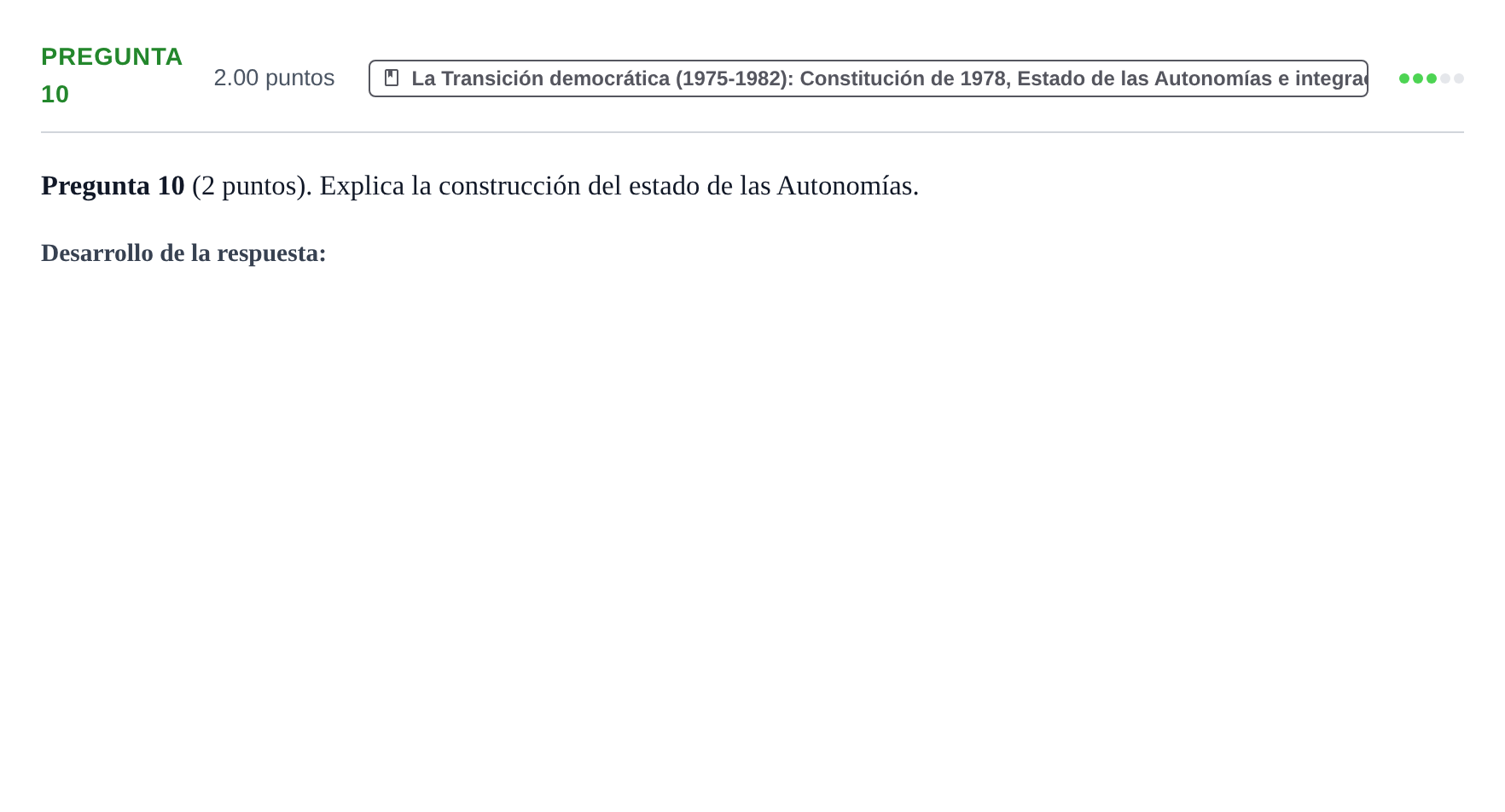 Enunciado: Pregunta 10 · Historia de España PAU La Rioja Extraordinaria 2023