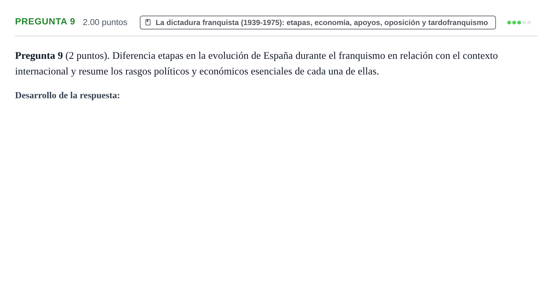 Enunciado: Pregunta 9 · Historia de España PAU La Rioja Extraordinaria 2023