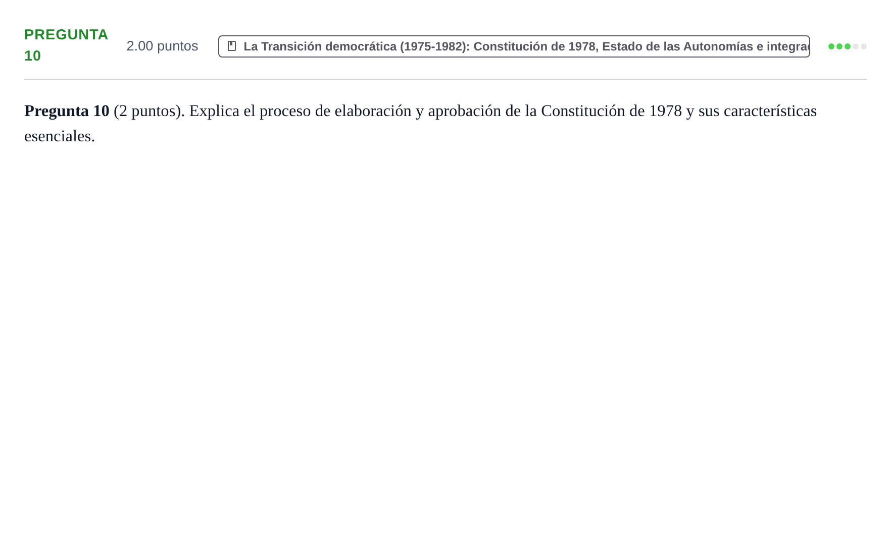 Enunciado: Pregunta 10 · Historia de España PAU La Rioja Ordinaria 2023