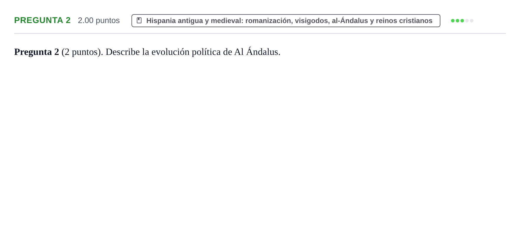 Enunciado: Pregunta 2 · Historia de España PAU La Rioja Ordinaria 2023